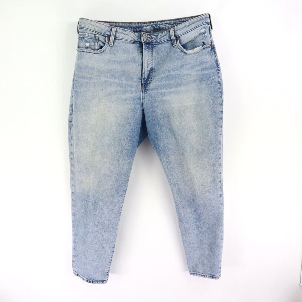 Old Navy Jeans O.G. High Rise Straight 18 Light Blue Faded‎ Secret Slim Pockets